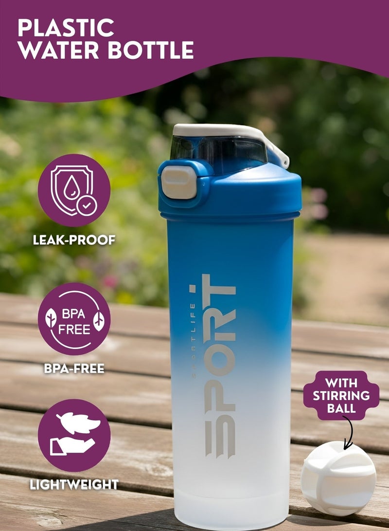 Zefzon Sports Water Bottle with Flip Lid – Leakproof BPA-Free Gym & Fitness Drinking Bottle, One-Click Lock, Portable Reusable Water Bottle for Workout, School, Office & Travel assorted colour - Image 1